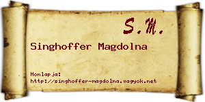 Singhoffer Magdolna névjegykártya